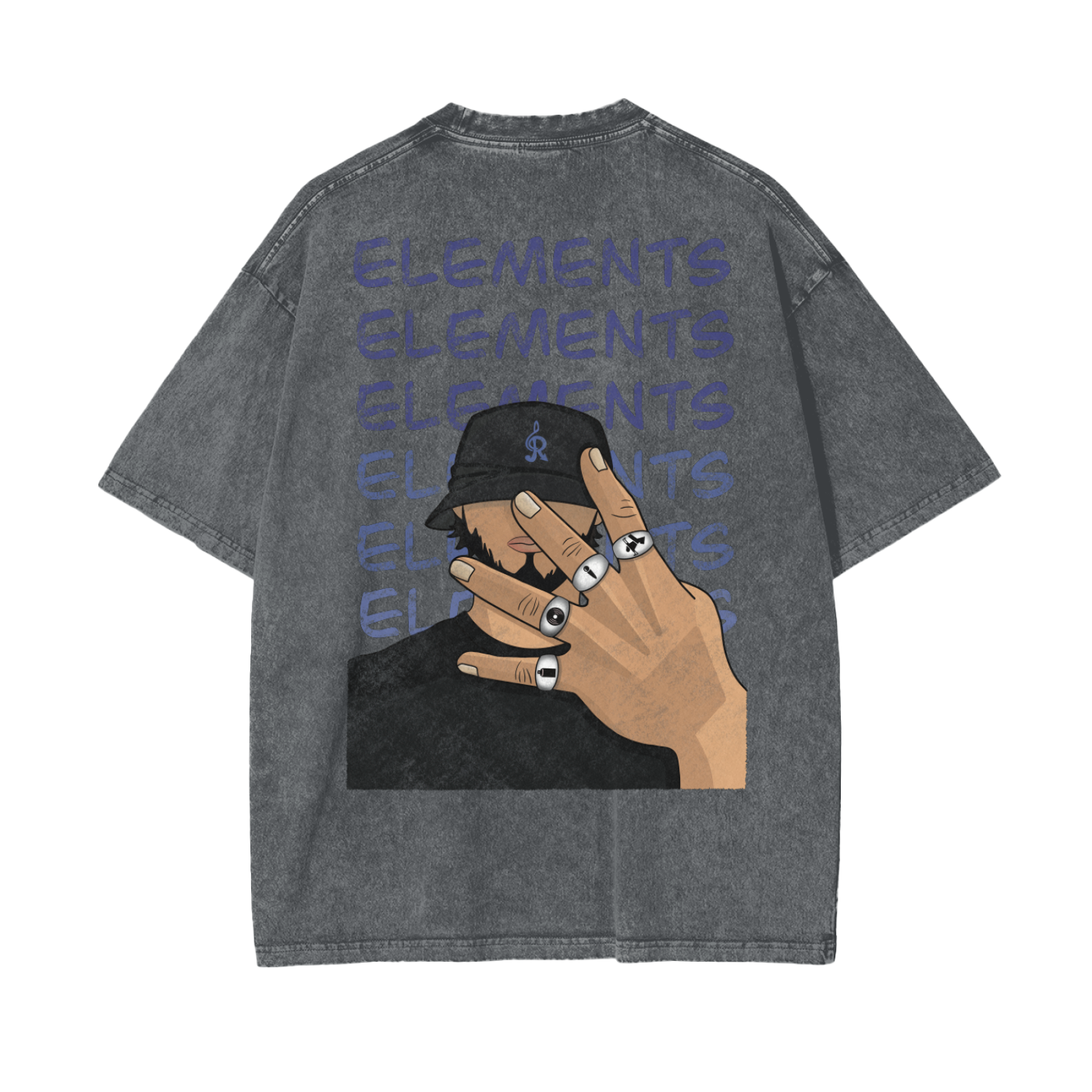 Oversize Snow Washed Elements T-Shirt