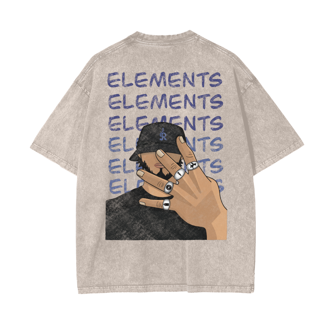 Oversize Snow Washed Elements T-Shirt